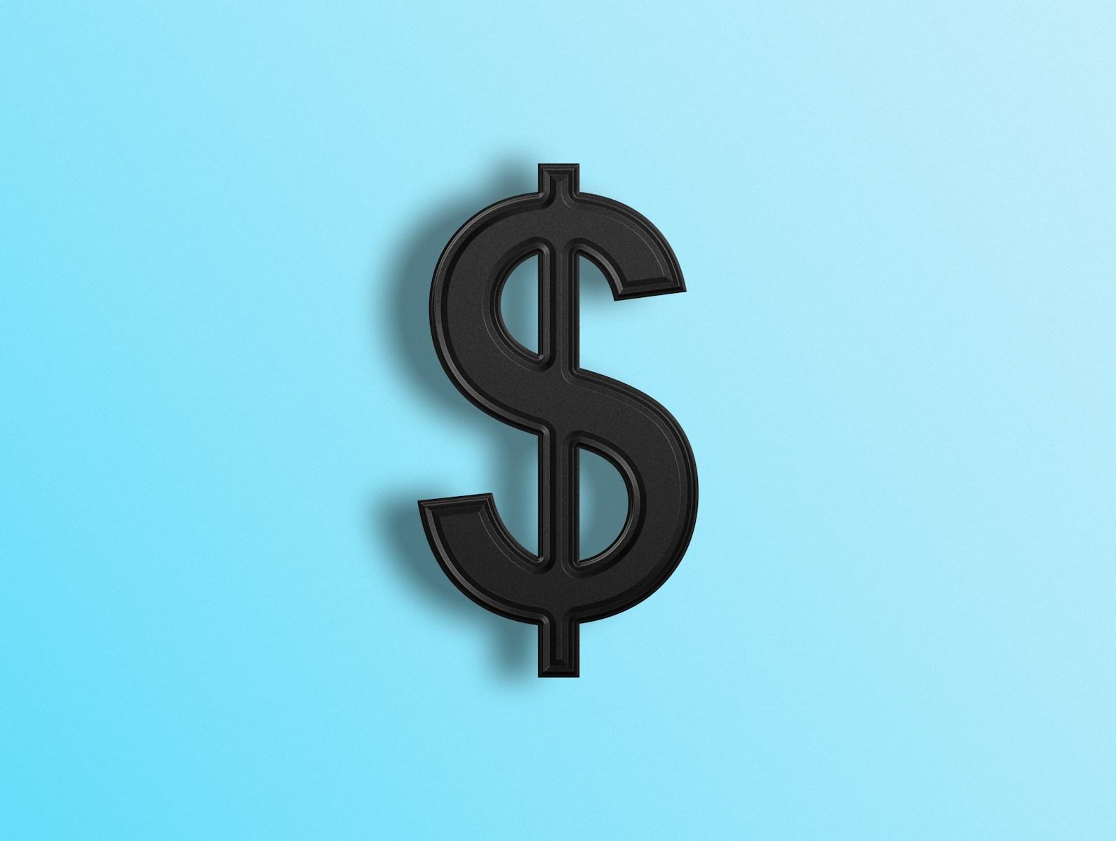 Photo by Woliul Hasan a black dollar sign on a blue background